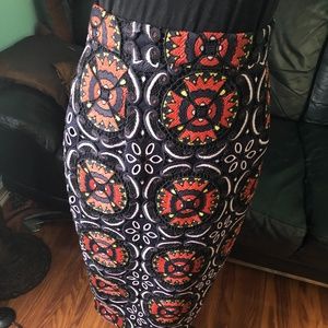 Midi length pencil skirt